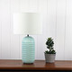 Pale Blue Ceramic Table Lamp With Fabric Shade E27 42W Pale Blue Ceramic Table Lamp With Fabric Shade E27 42W